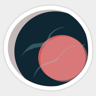 Red Moon Hole Sticker